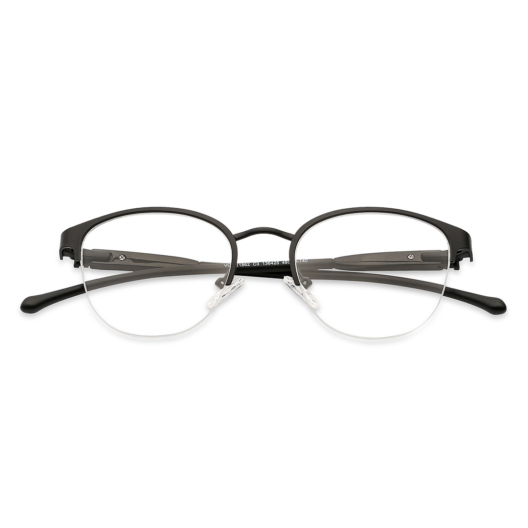 Lenskart Air Online Black Half Rim Round left side