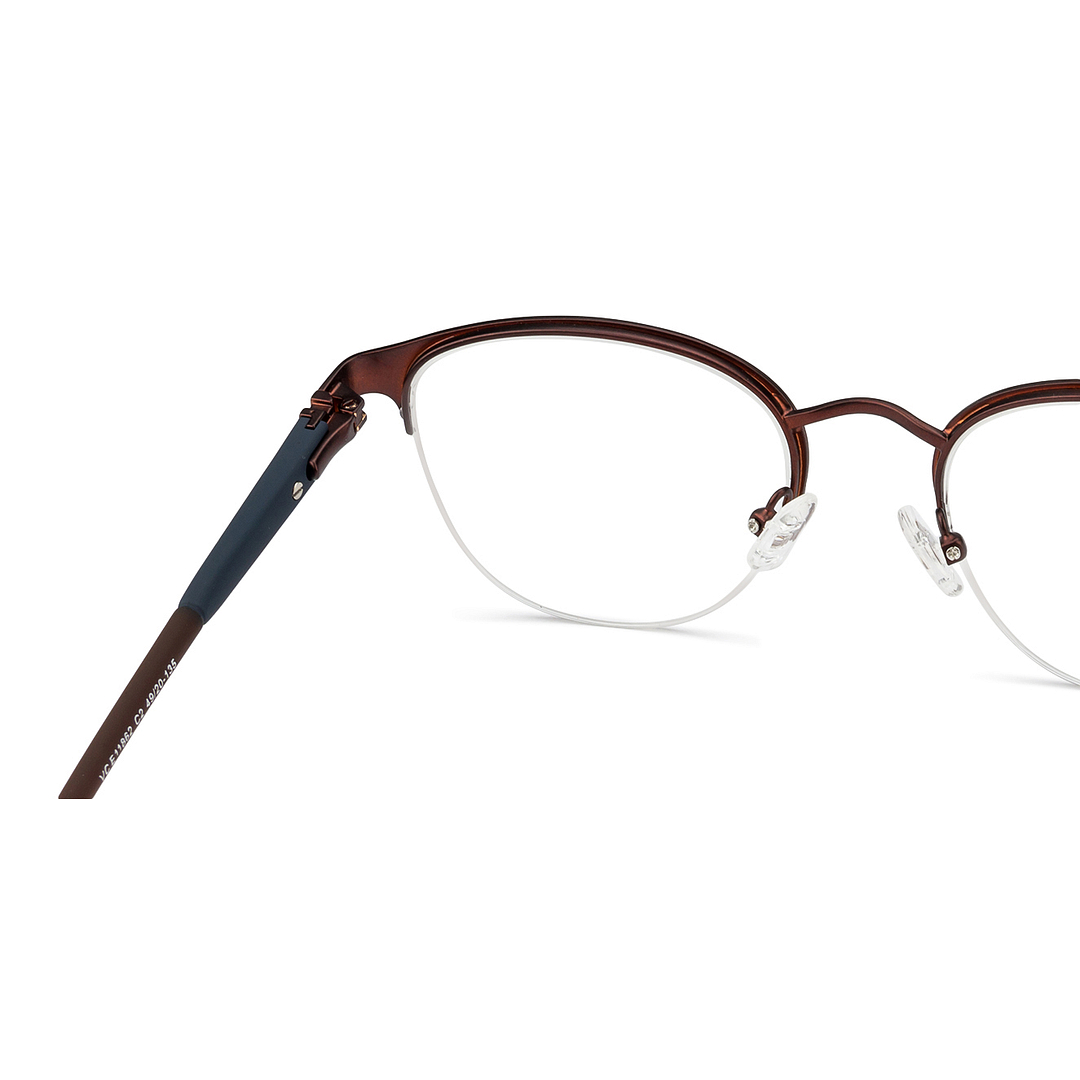 Lenskart Air Online Light Brown Half Rim Square left side