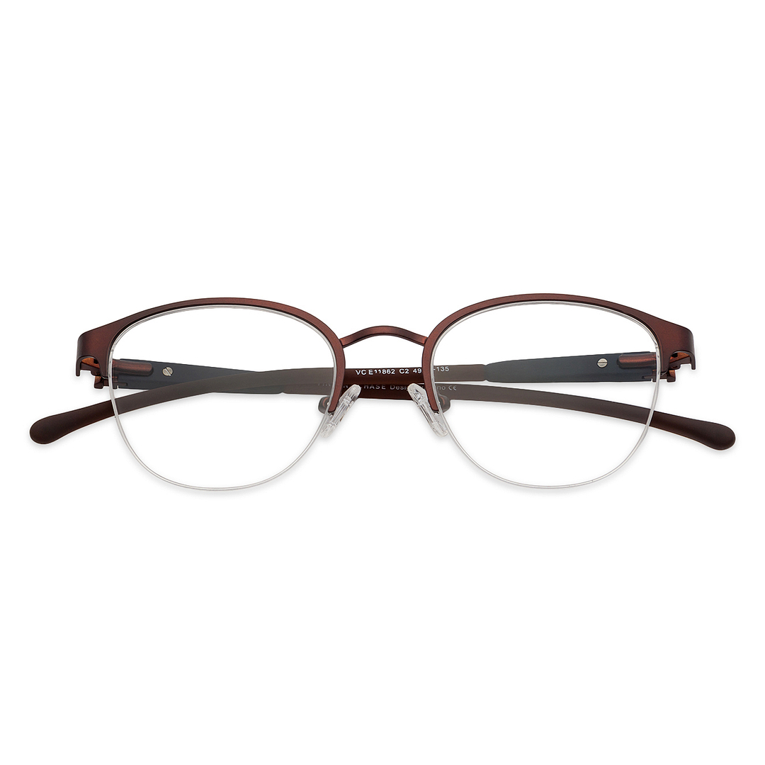Lenskart Air Online Light Brown Half Rim Square right side