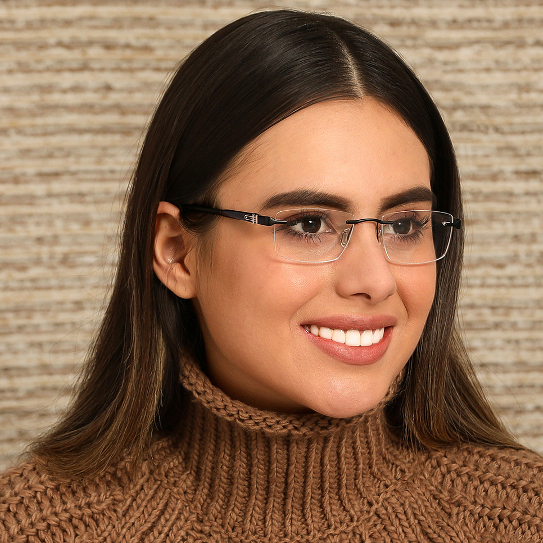 Lenskart Air Online Black Rimless Rectangle left side
