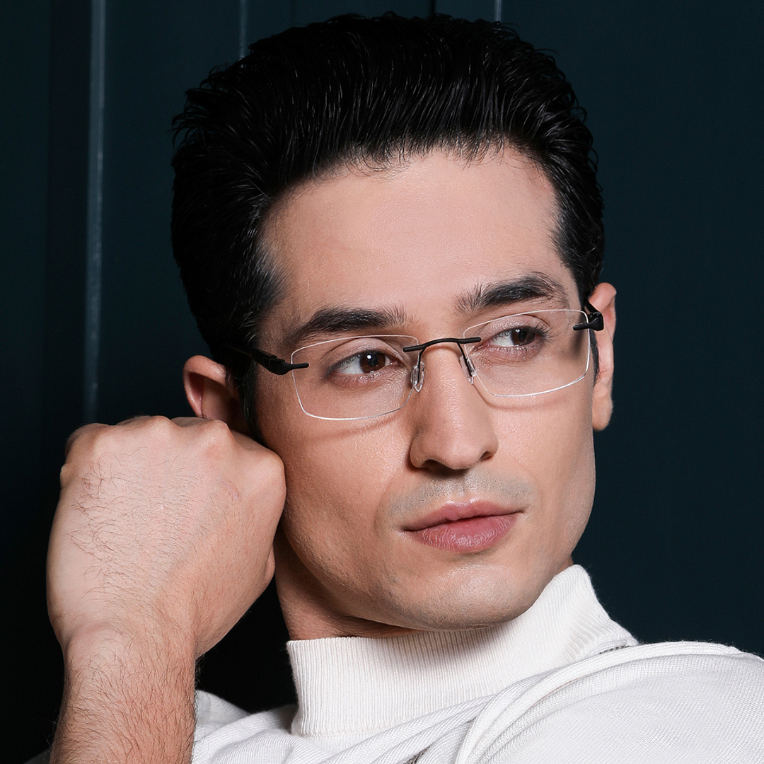 Lenskart Air Online Black Rimless Rectangle right side