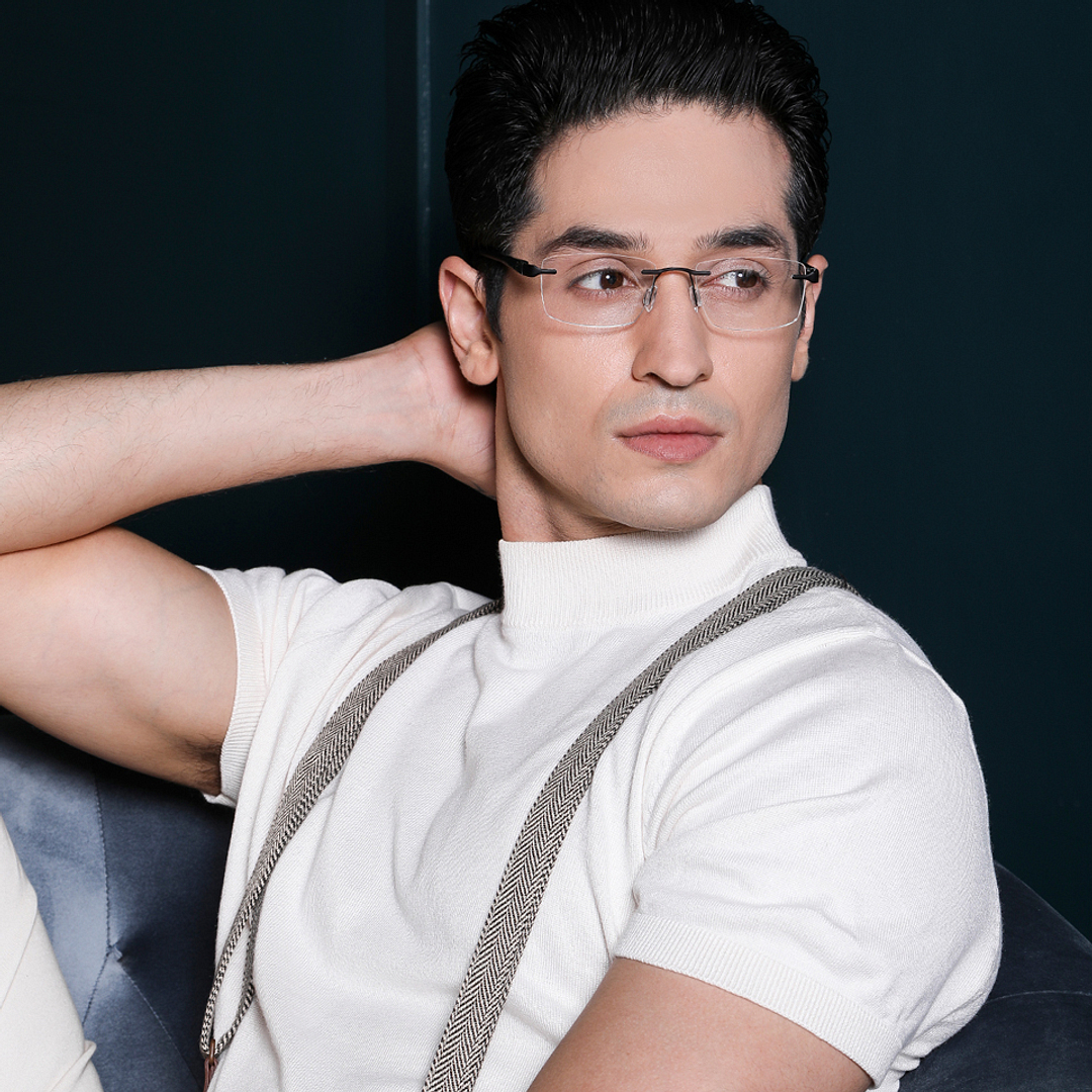 Lenskart Air Online Black Rimless Rectangle left side