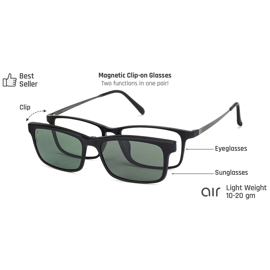 Lenskart Air Online Black Full Rim Rectangle left side