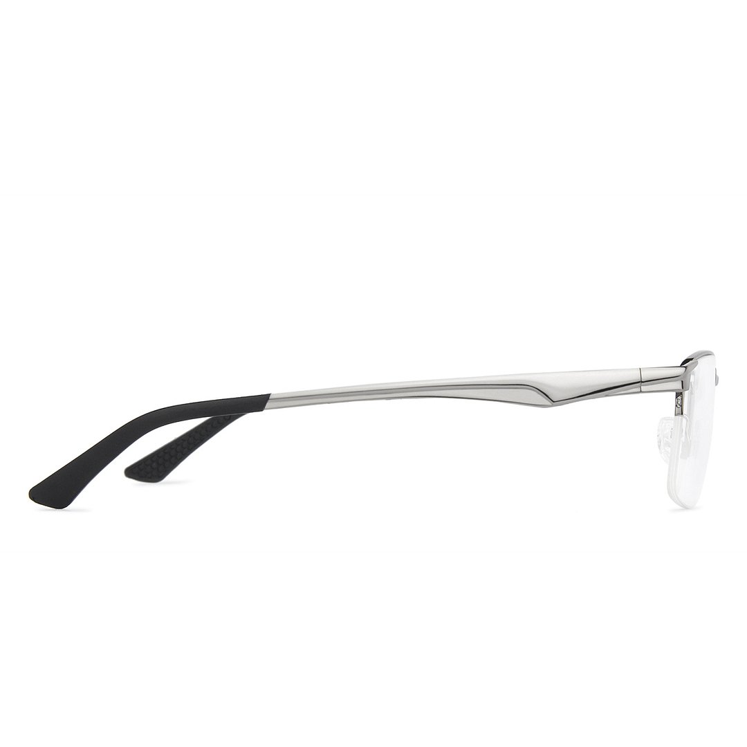 Vincent Chase Dark Gunmetal Half Rim Rectangle left side