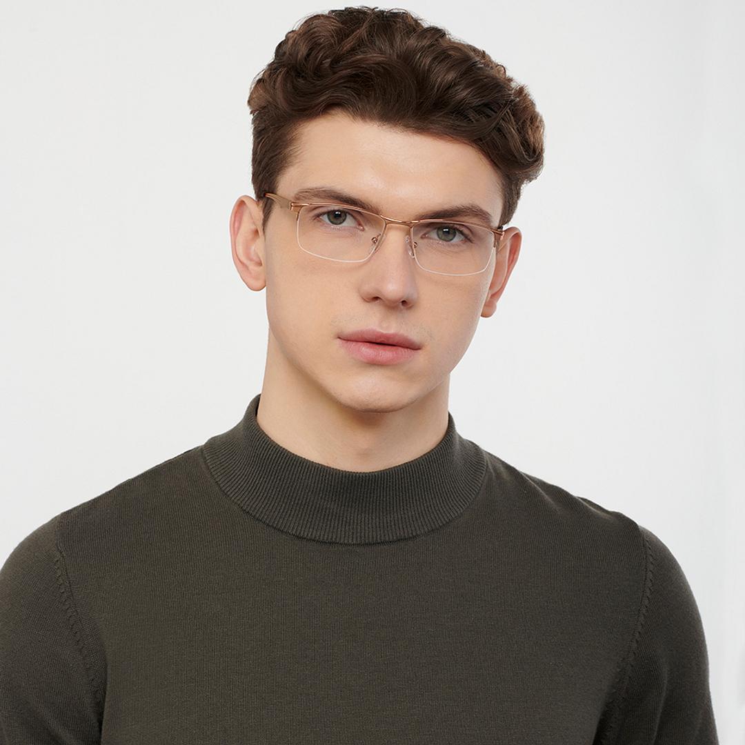 Vincent Chase Online Dark Brown Half Rim Rectangle left side