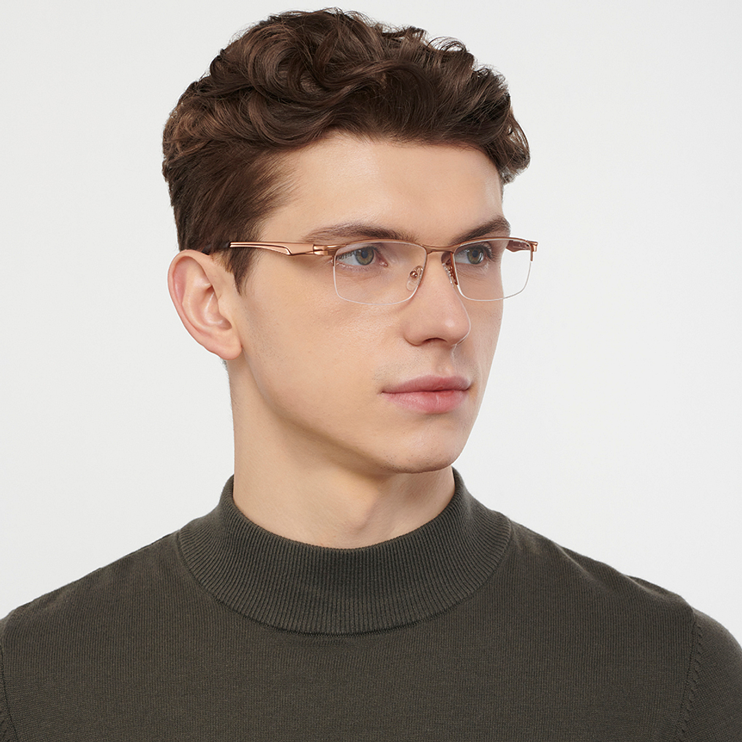 Vincent Chase Online Dark Brown Half Rim Rectangle right side