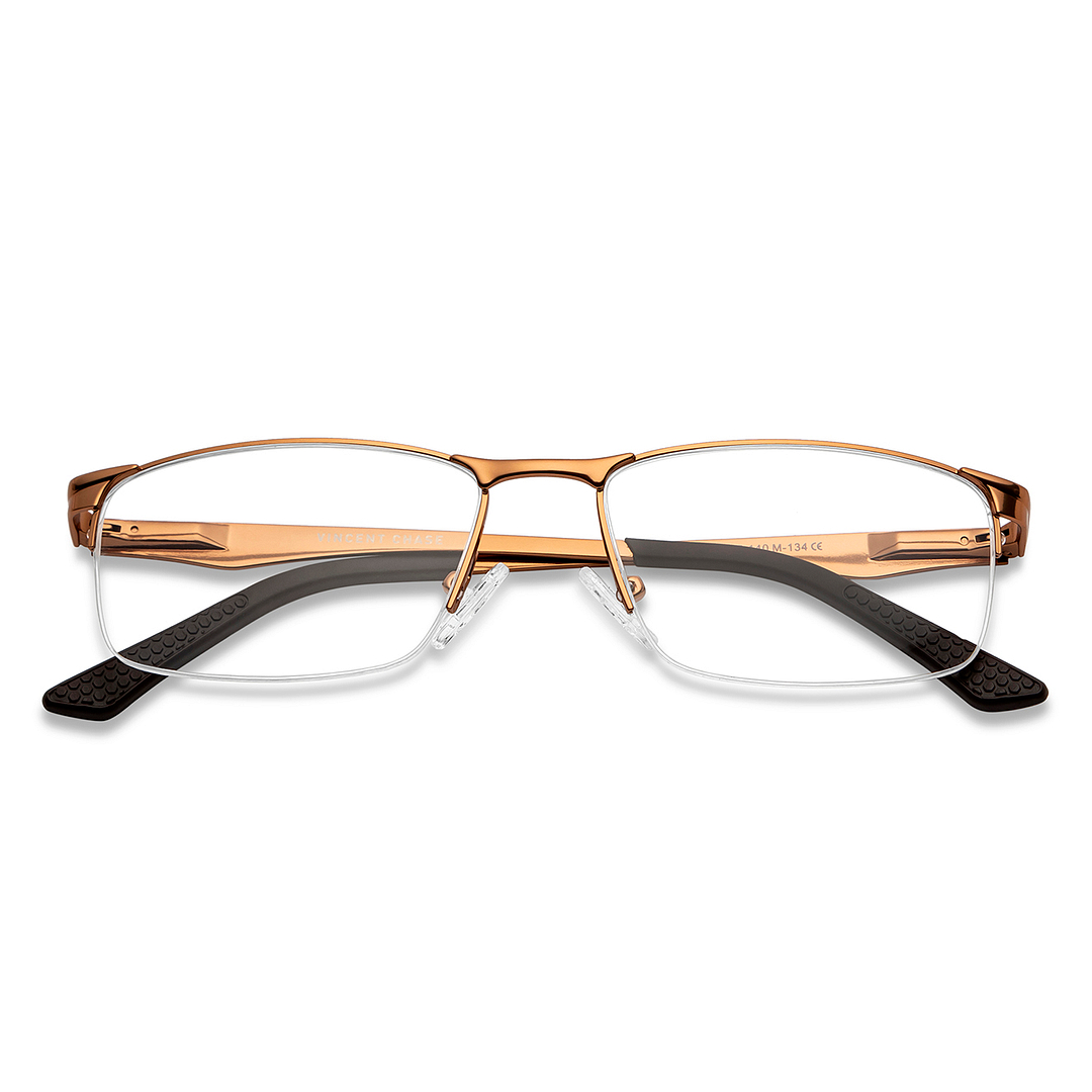 Vincent Chase Online Dark Brown Half Rim Rectangle left side