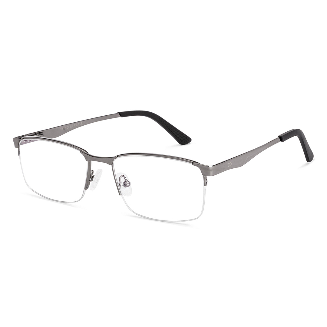 Vincent Chase Dark Gunmetal Half Rim Rectangle right side
