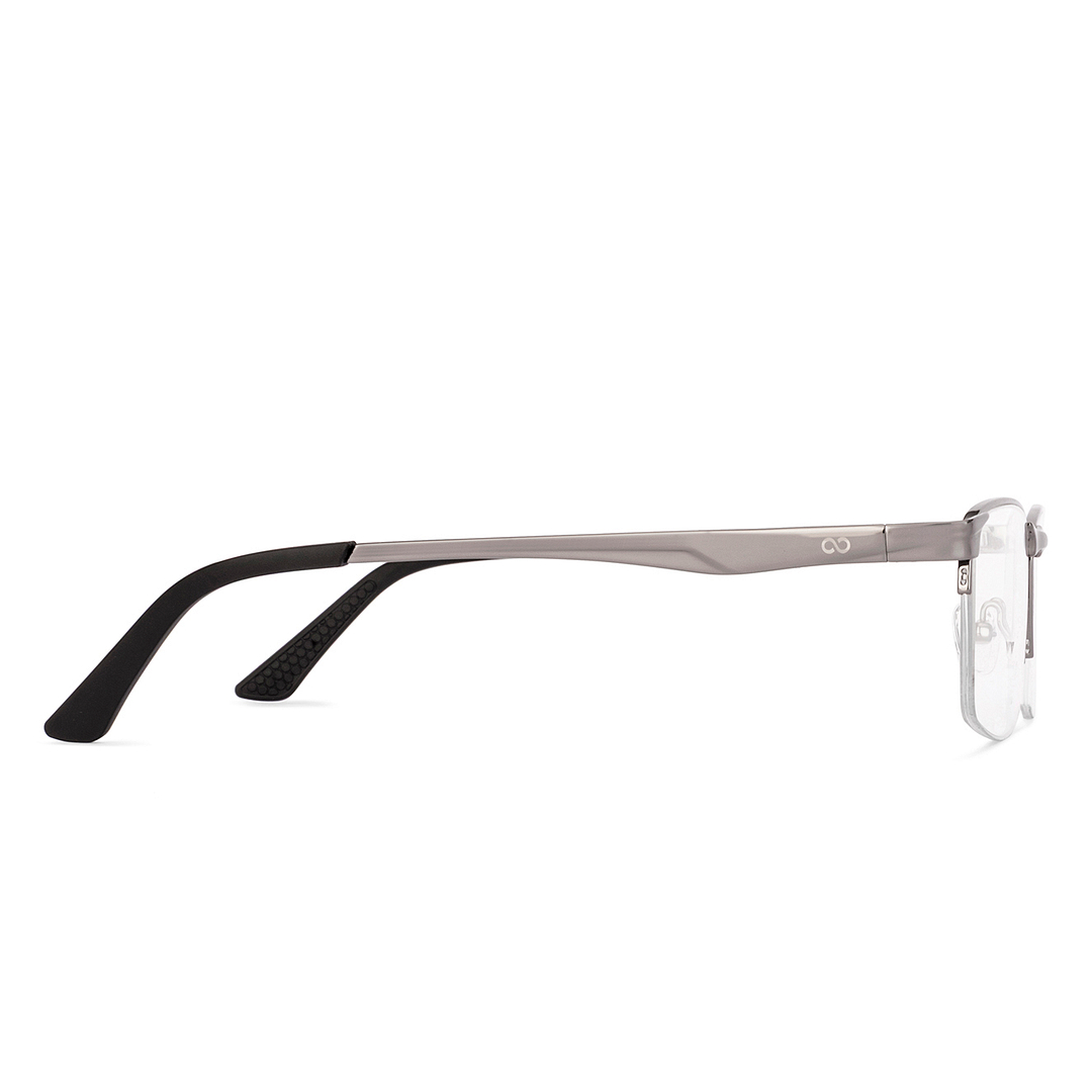 Vincent Chase Dark Gunmetal Half Rim Rectangle left side