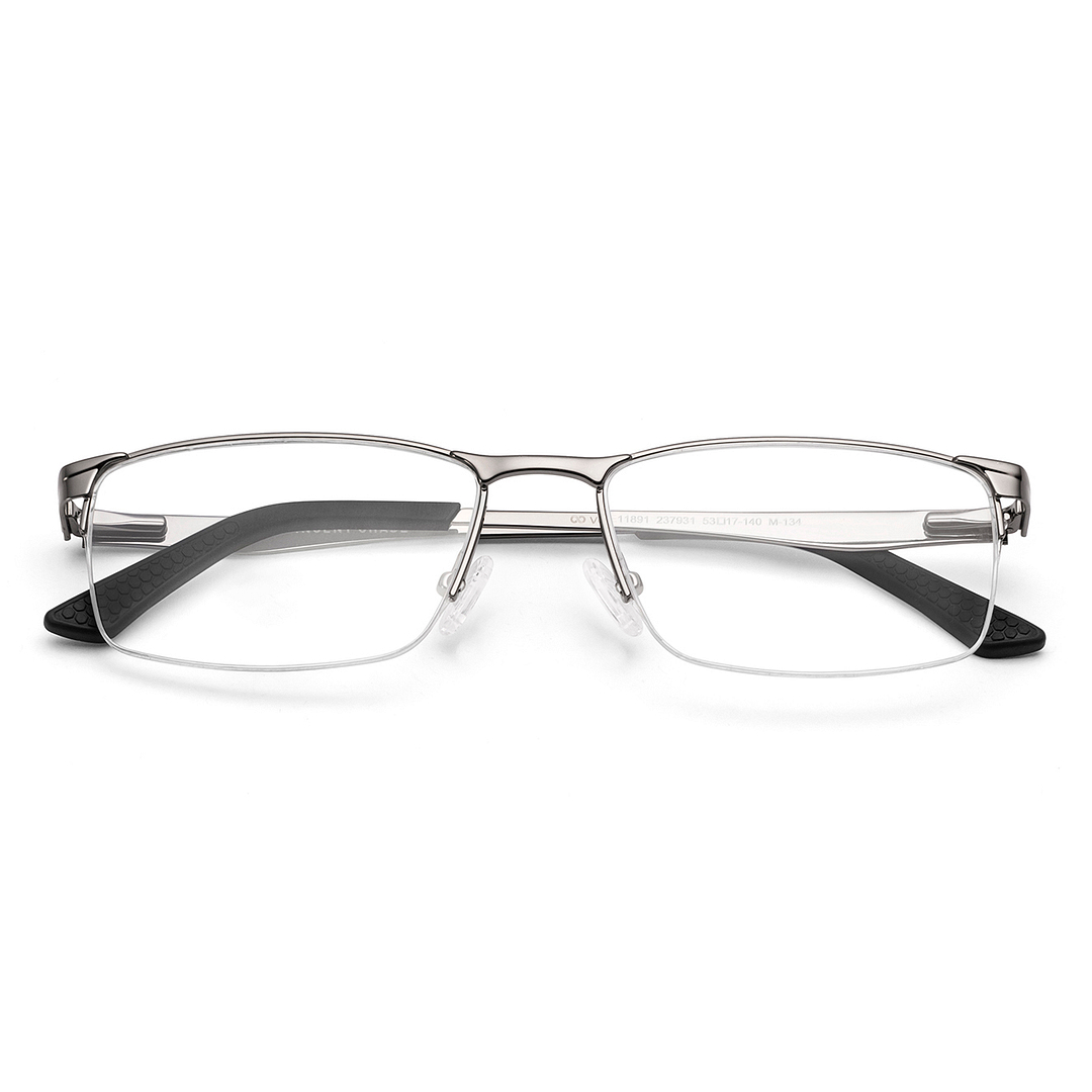 Vincent Chase Dark Gunmetal Half Rim Rectangle left side