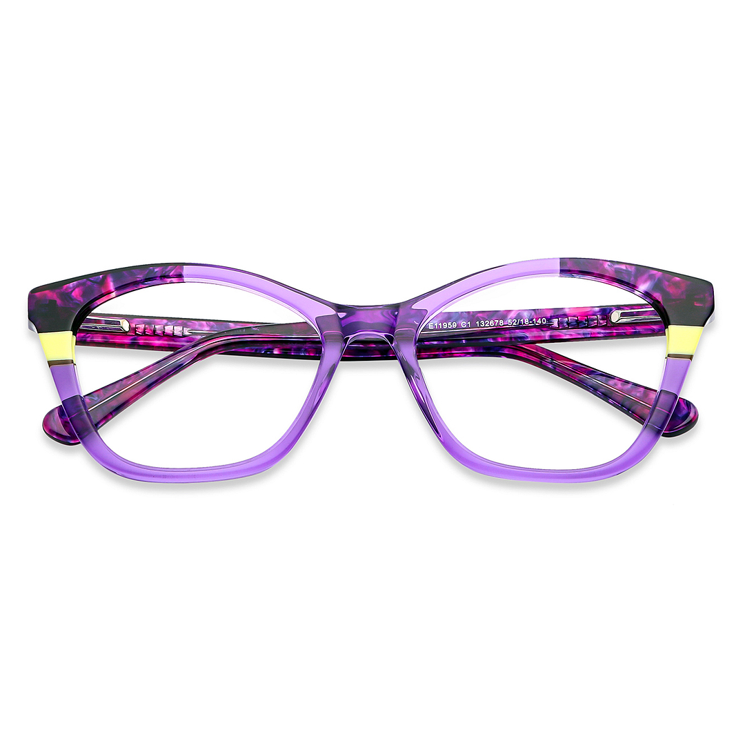 Vincent Chase Online Purple Transparent Full Rim Cat Eye left side