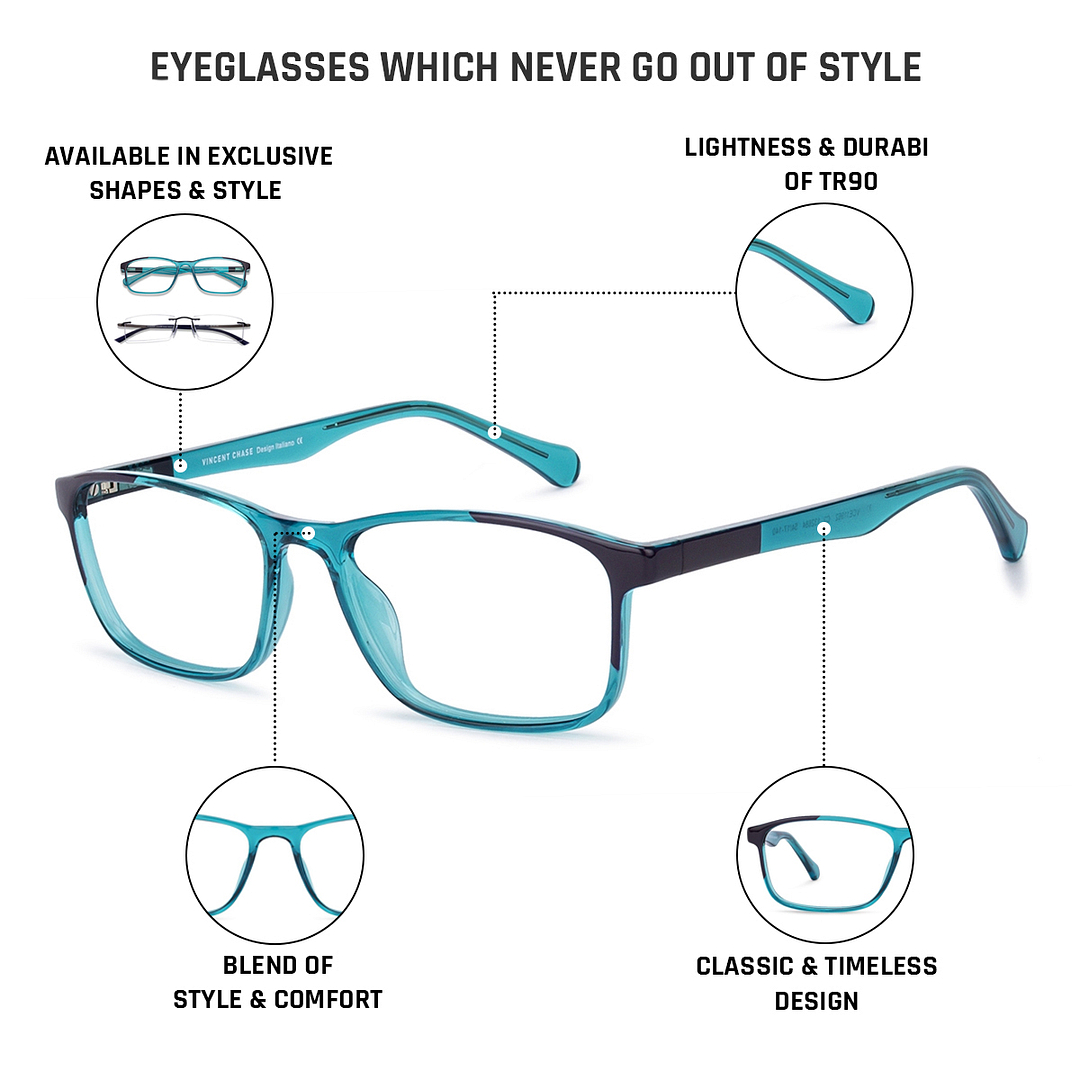 Lenskart Air Online Blue Transparent Full Rim Rectangle left side