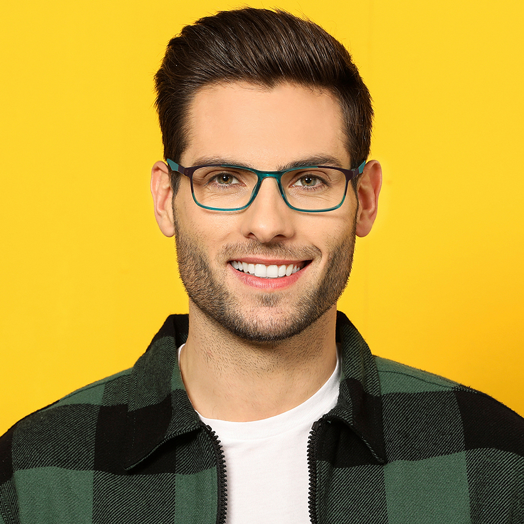 Lenskart Air Online Blue Transparent Full Rim Rectangle right side