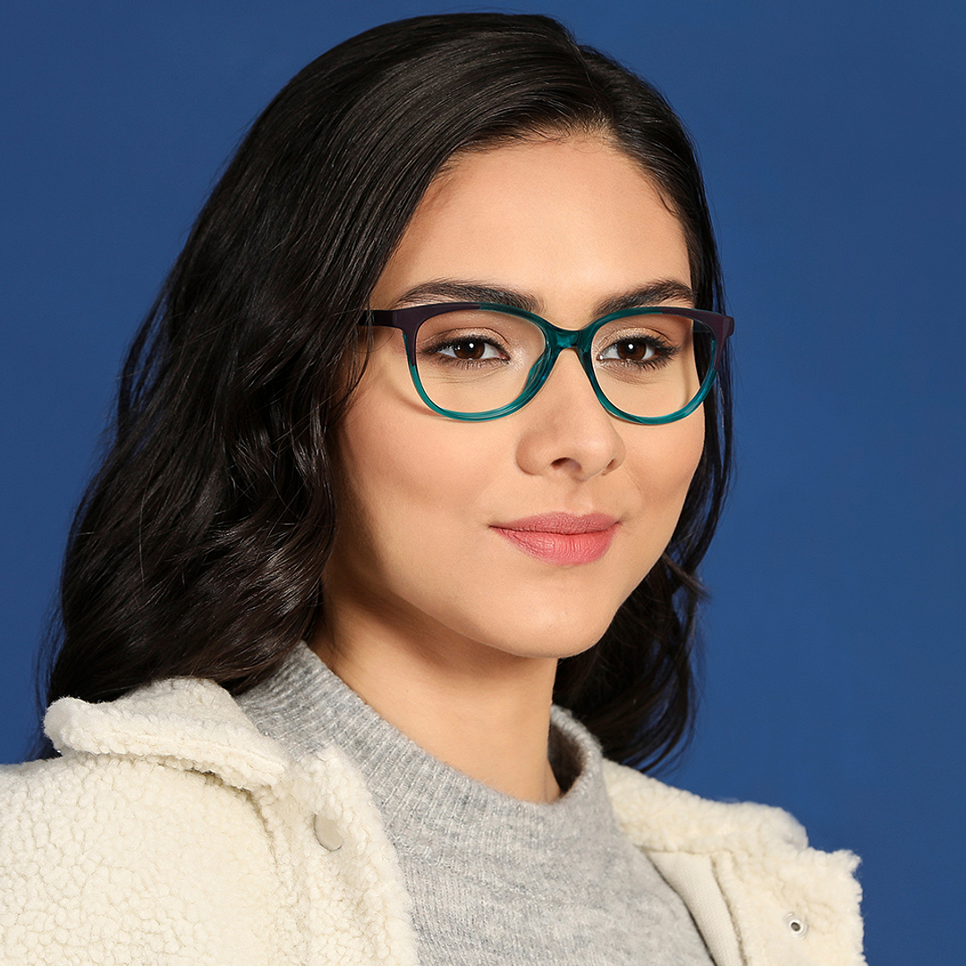 Lenskart Air Online Blue Transparent Full Rim Cat Eye right side