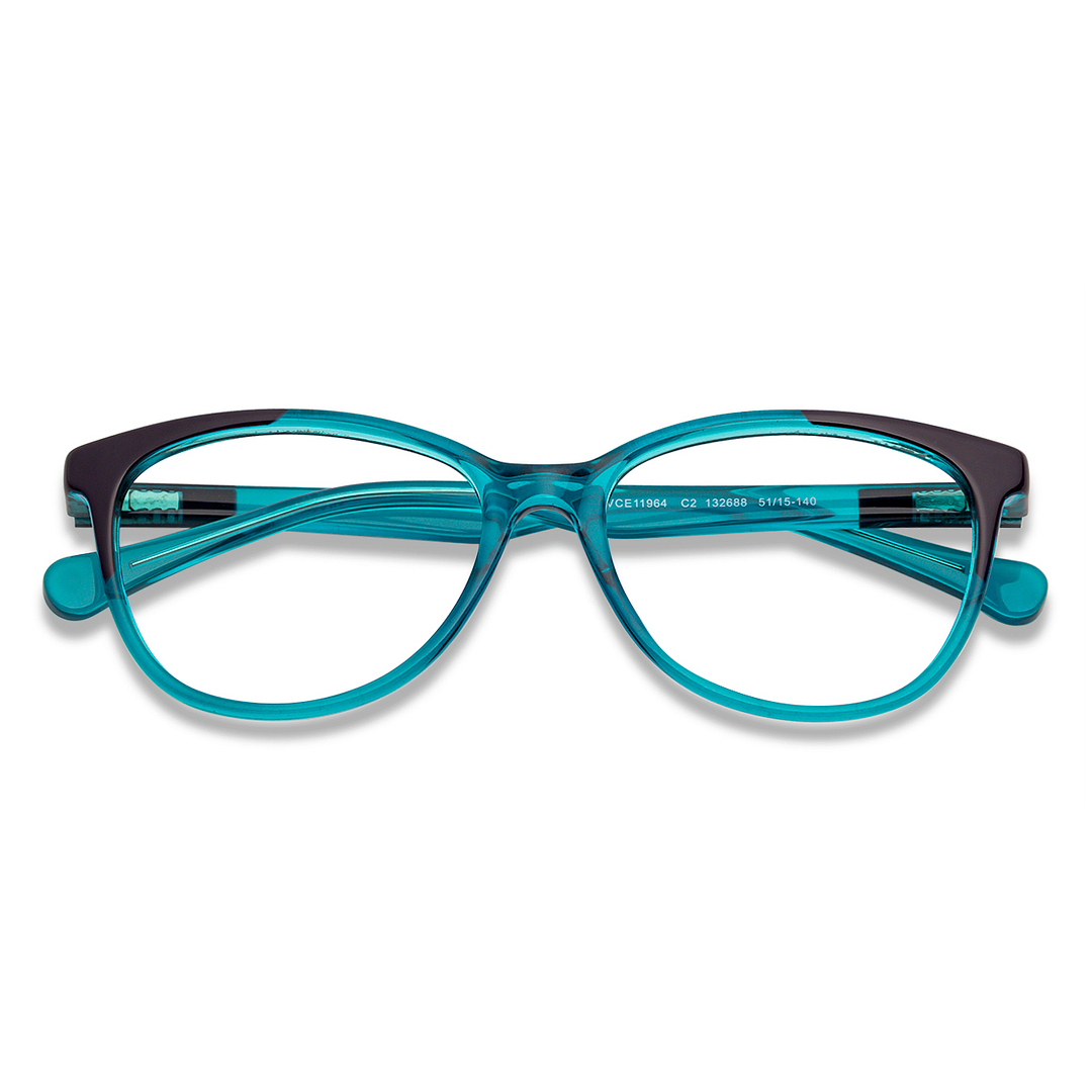 Lenskart Air Online Blue Transparent Full Rim Cat Eye left side