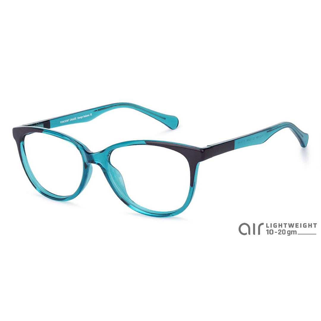 Lenskart Air Online Blue Transparent Full Rim Cat Eye left side