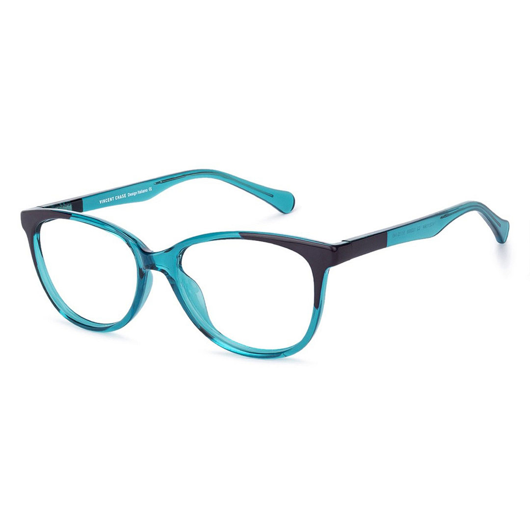Lenskart Air Online Blue Transparent Full Rim Cat Eye left side