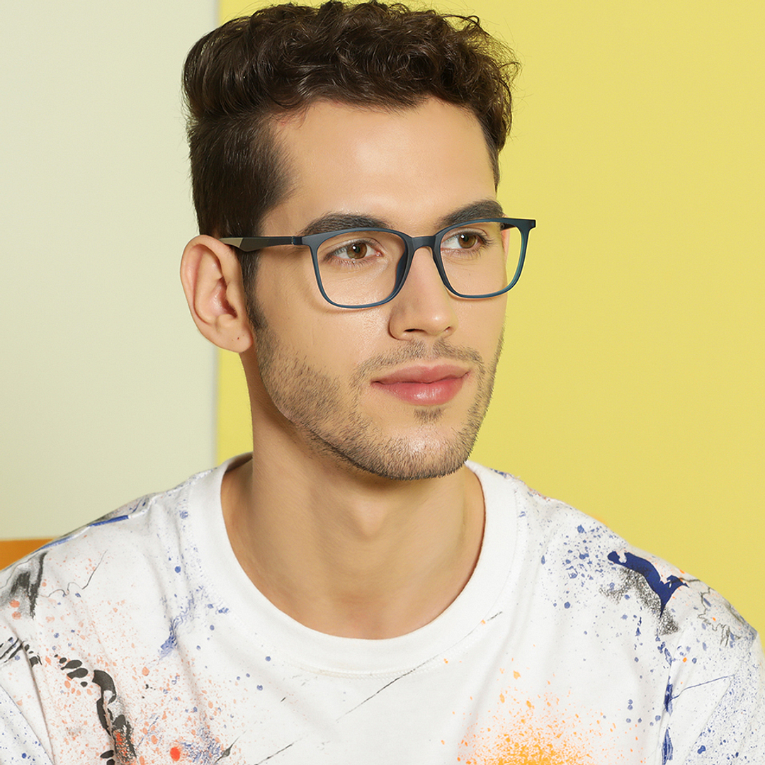 Lenskart Air Online Sky Blue Full Rim Square left side