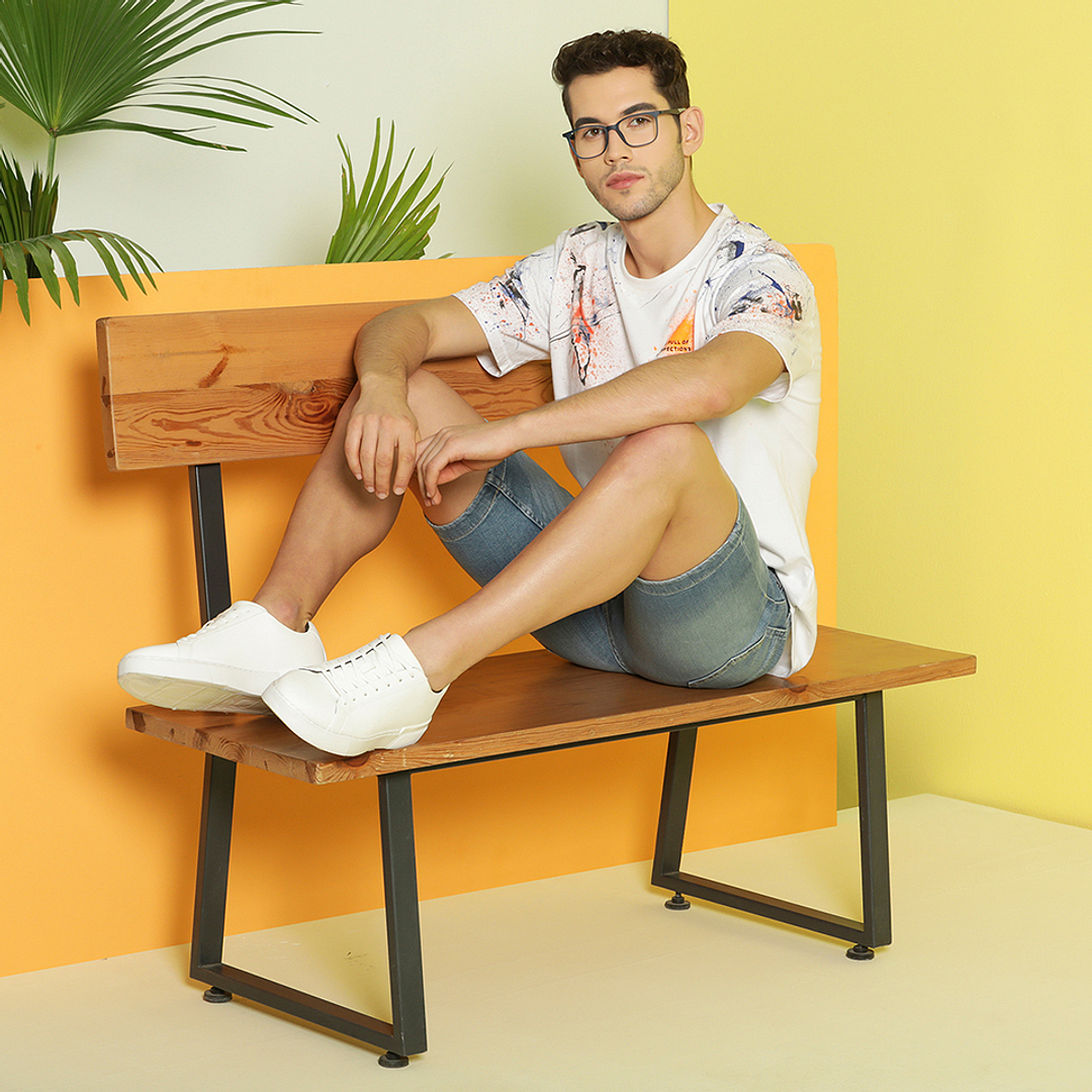 Lenskart Air Online Sky Blue Full Rim Square left side