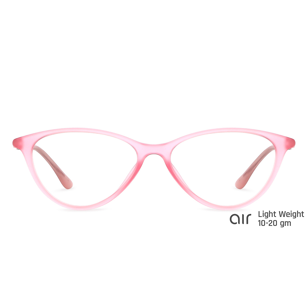 Lenskart Air Online Pink Transparent Full Rim Cat Eye left side