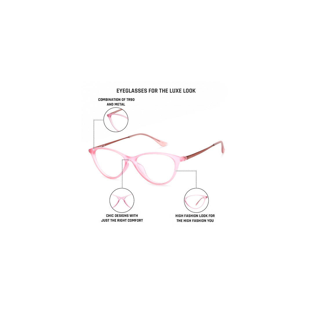 Lenskart Air Online Pink Transparent Full Rim Cat Eye right side