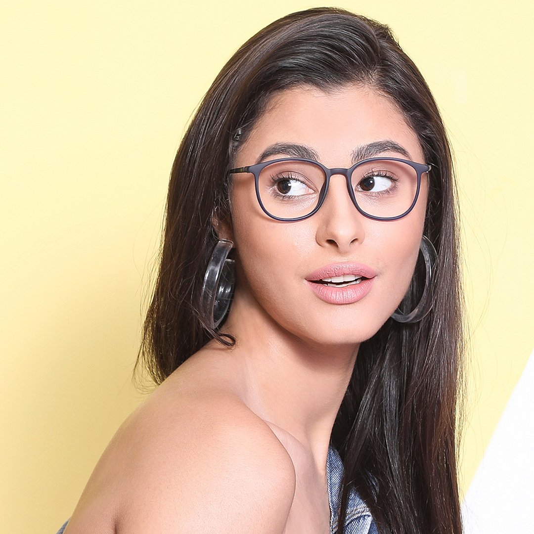 Lenskart Air Online Sky Blue Full Rim Square left side