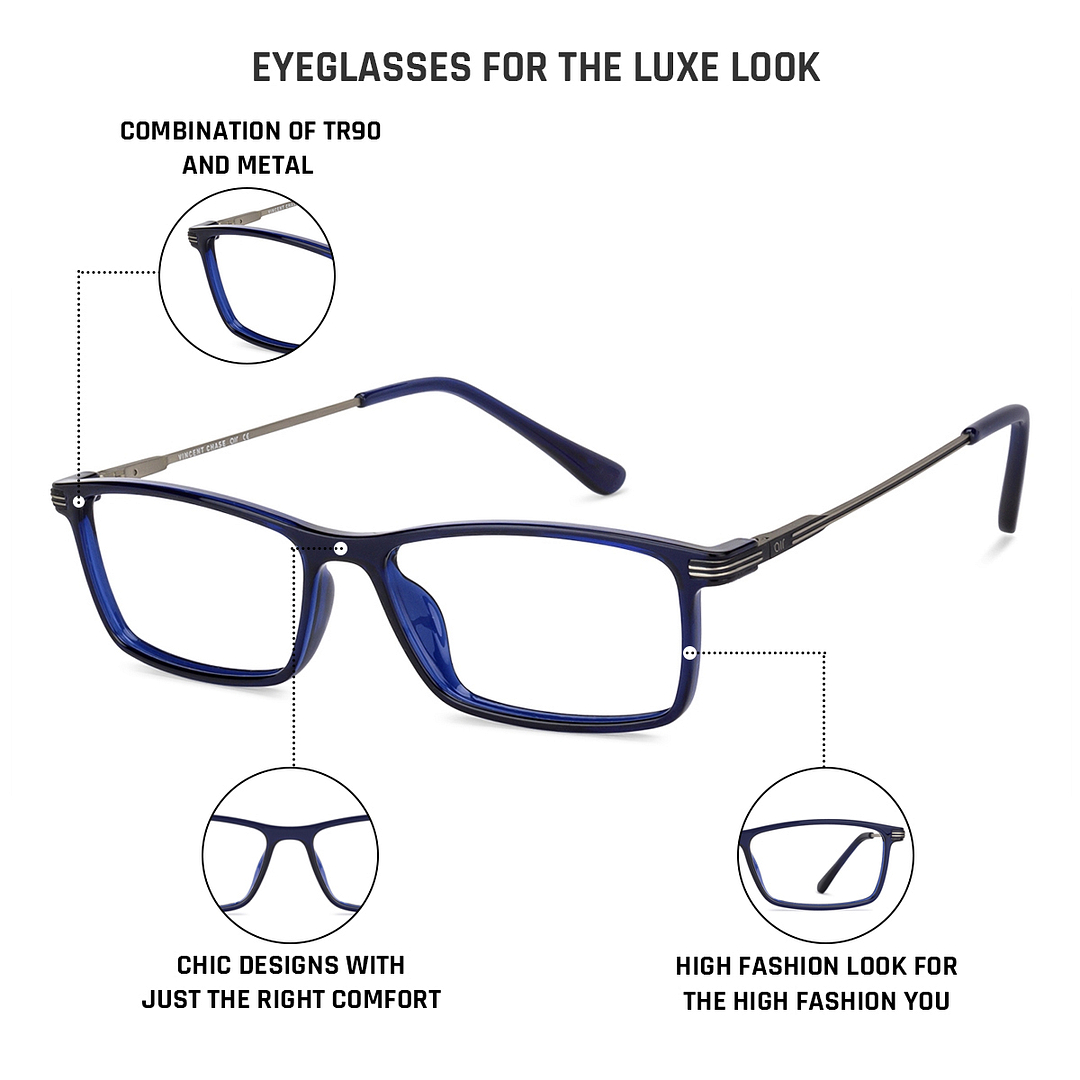 Lenskart Air Online Sky Blue Full Rim Rectangle left side