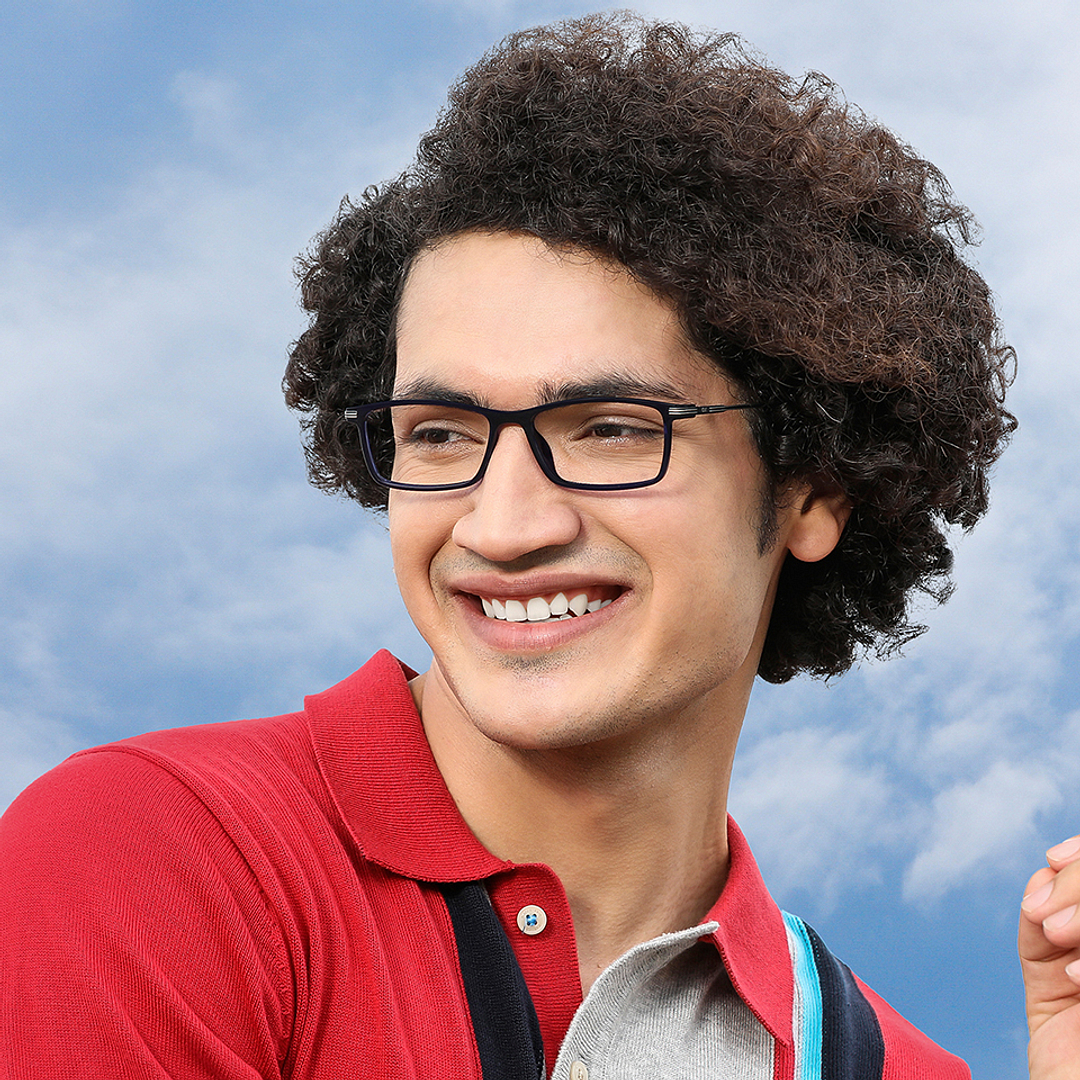 Lenskart Air Online Sky Blue Full Rim Rectangle right side