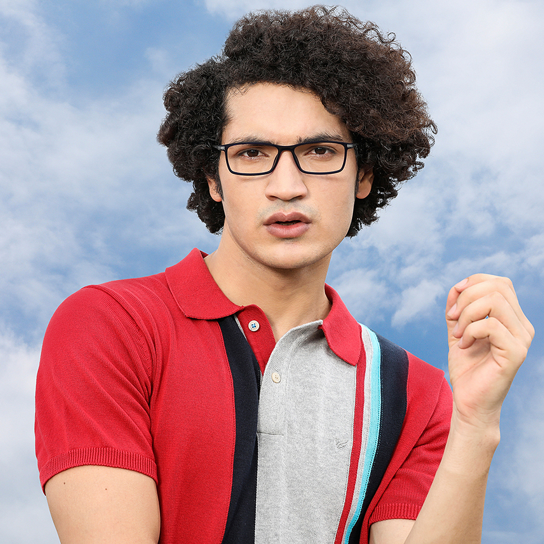 Lenskart Air Online Sky Blue Full Rim Rectangle right side