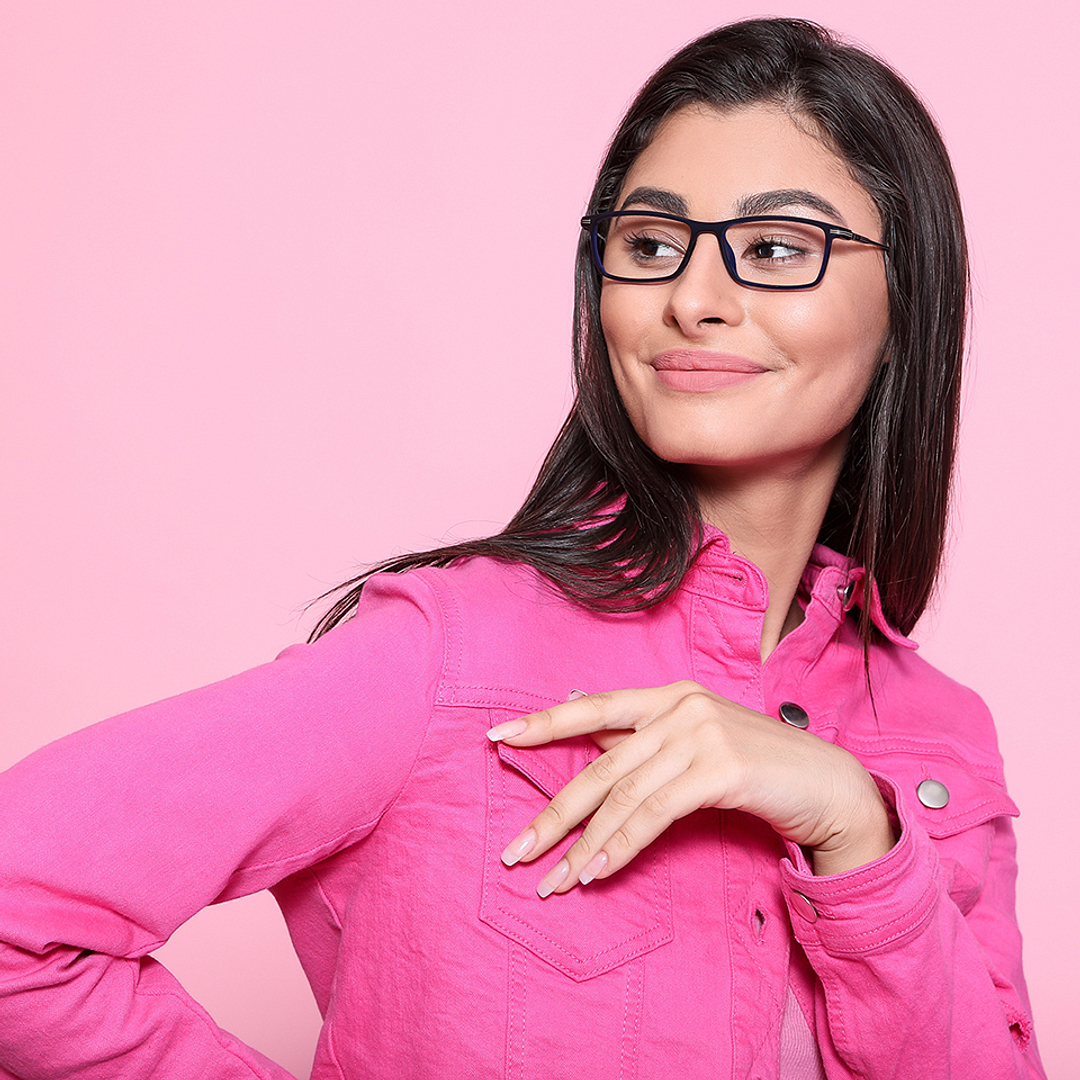 Lenskart Air Online Sky Blue Full Rim Rectangle left side