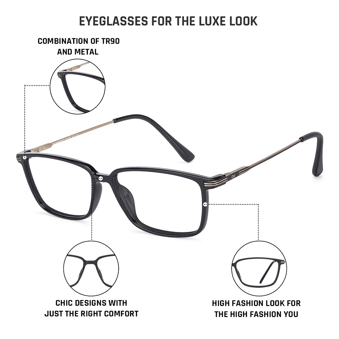 Lenskart Air Online Black Full Rim Rectangle left side