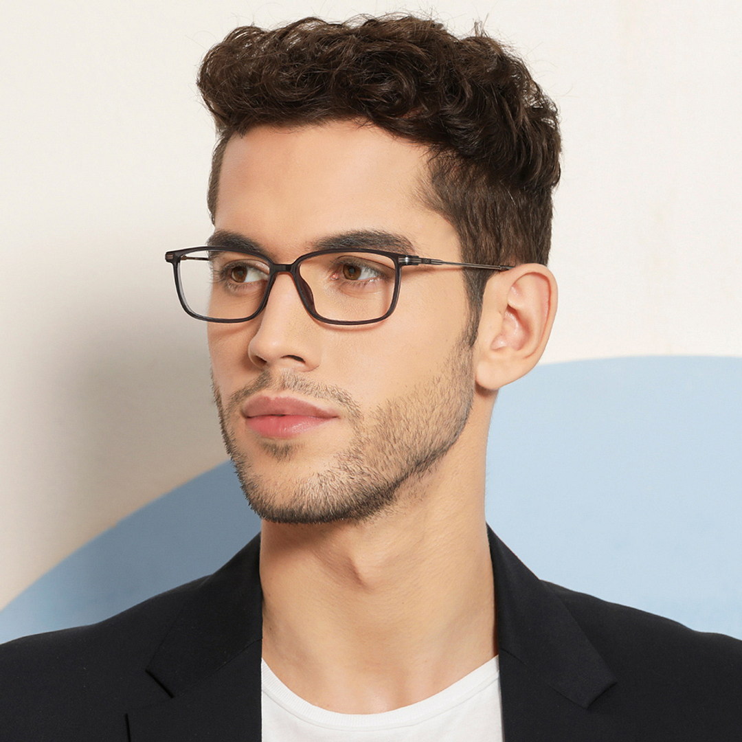 Lenskart Air Online Gray Transparent Full Rim Rectangle left side