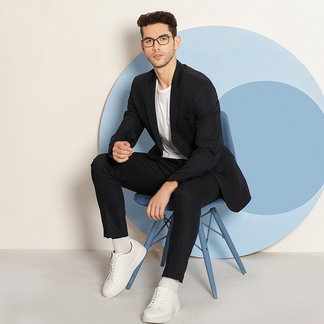 Lenskart Air Online Gray Transparent Full Rim Rectangle right side
