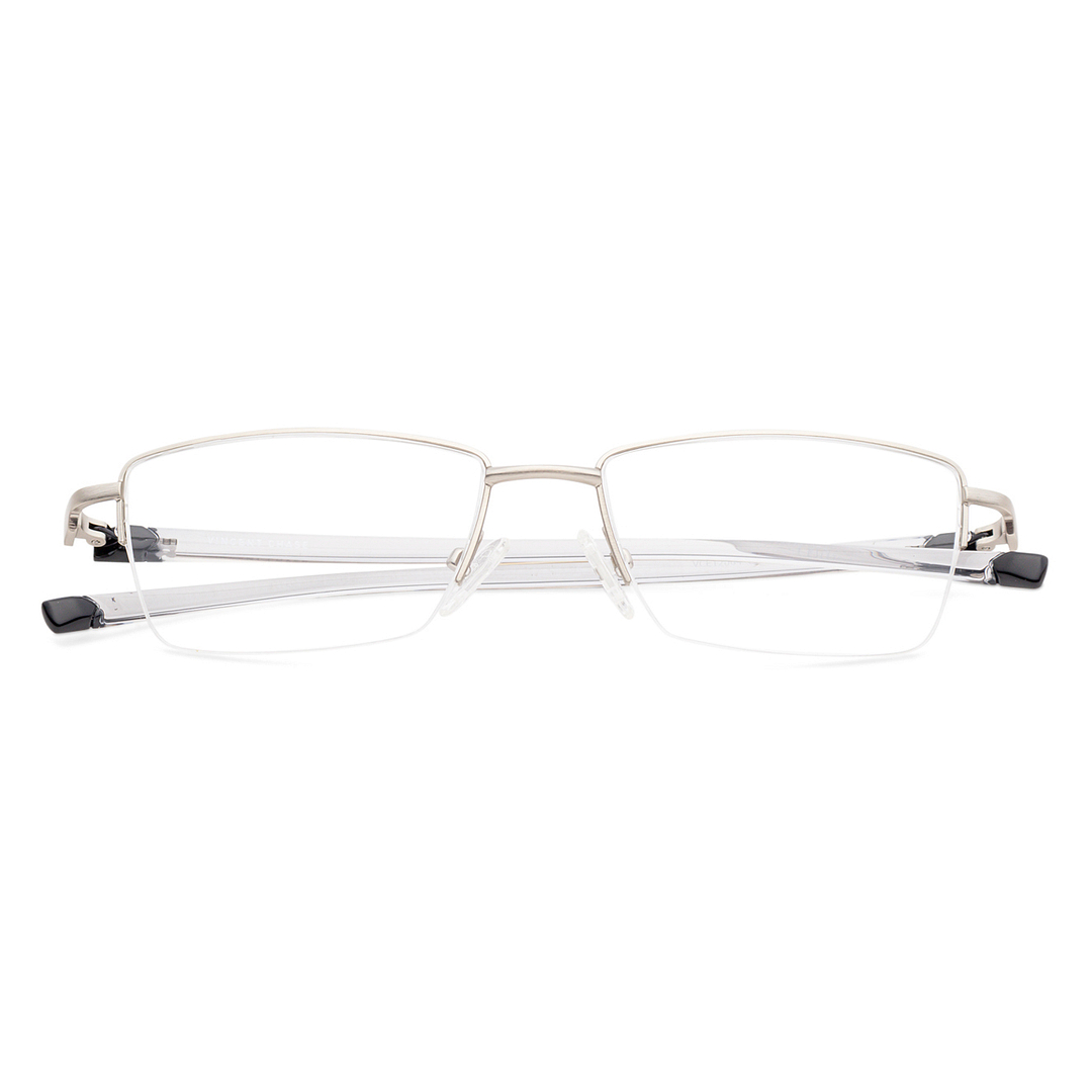 Lenskart Air Online Silver Half Rim Rectangle left side