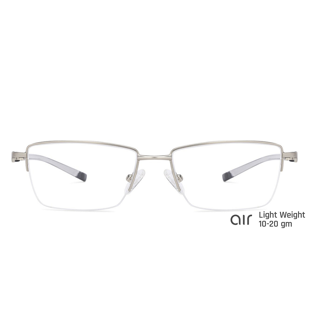 Lenskart Air Online Silver Half Rim Rectangle left side