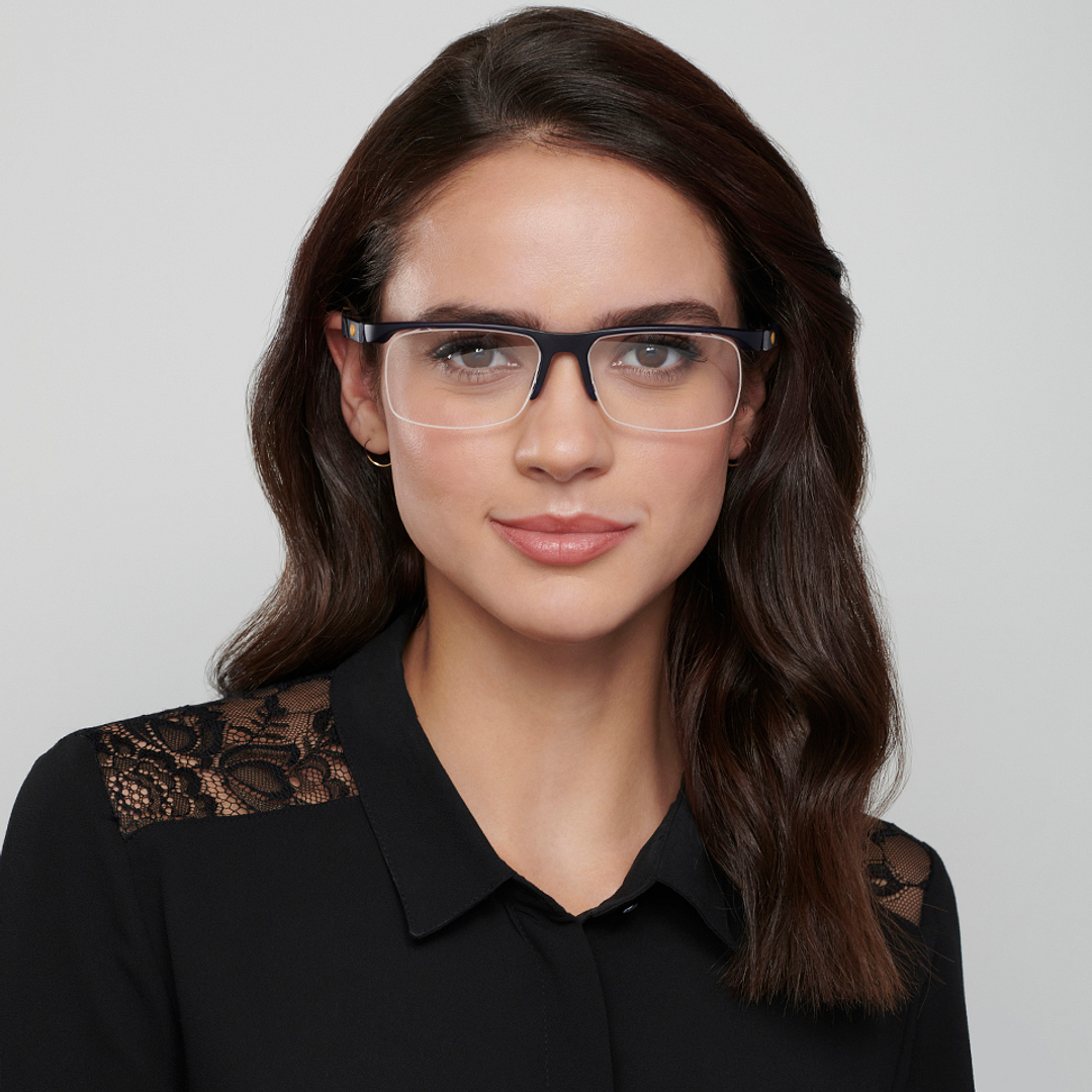 Lenskart Air Online Sky Blue Half Rim Rectangle left side