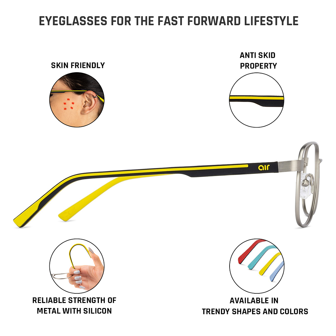 Lenskart Air Online Silver Full Rim Aviator right side