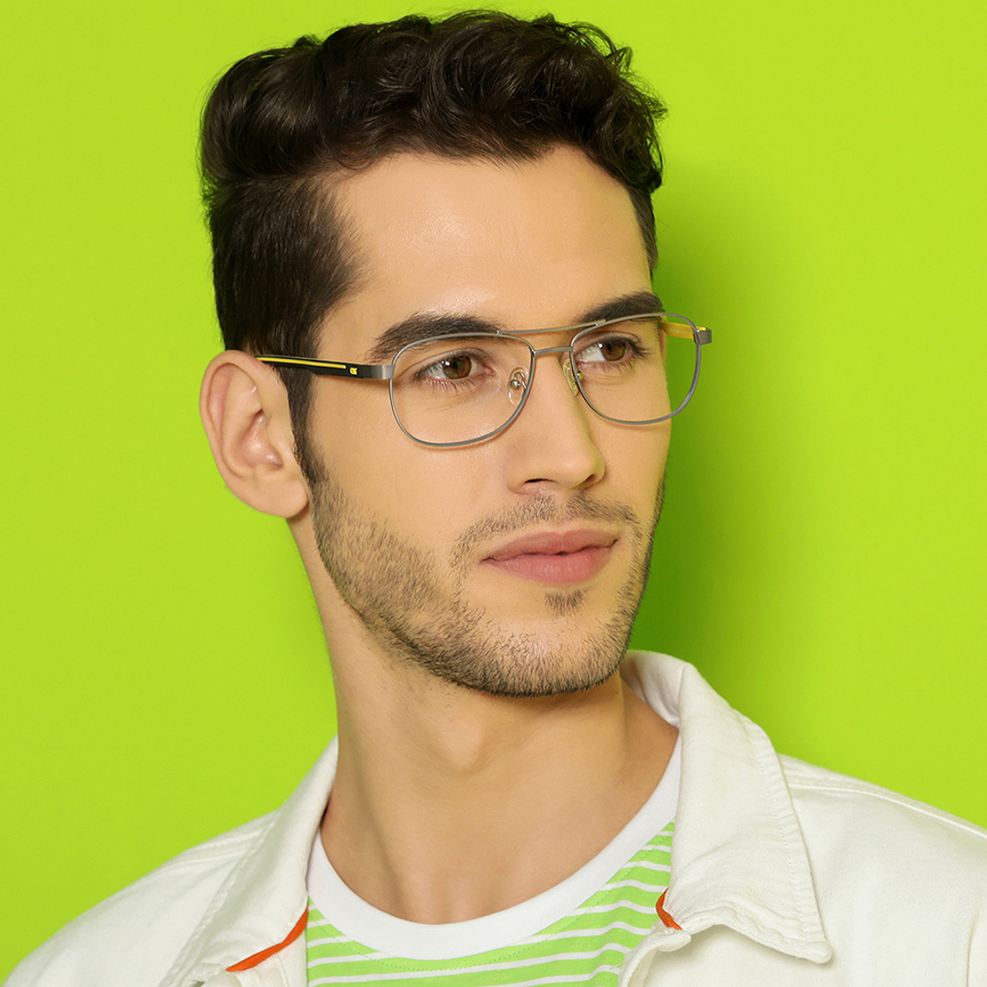 Lenskart Air Online Silver Full Rim Aviator left side