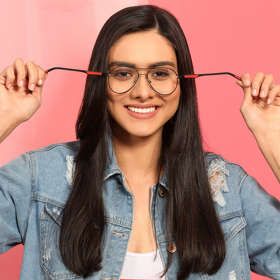 Lenskart Air Online Black Full Rim Aviator left side