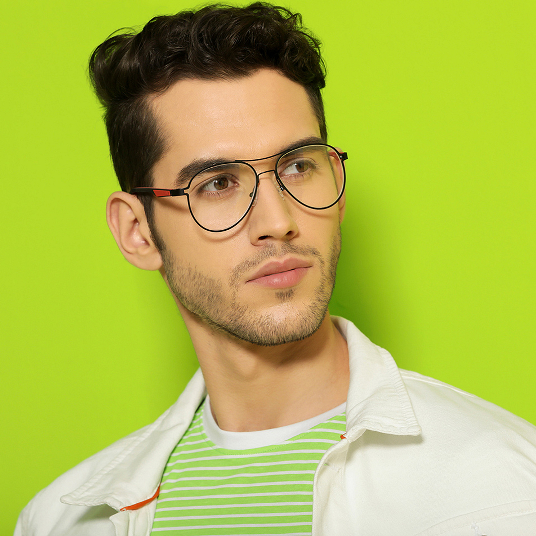 Lenskart Air Online Black Full Rim Aviator left side