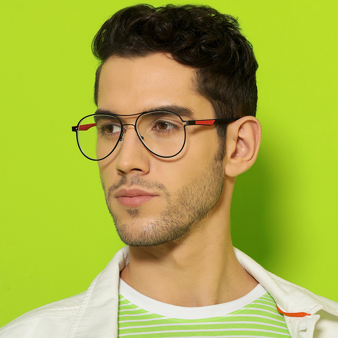 Lenskart Air Online Black Full Rim Aviator right side