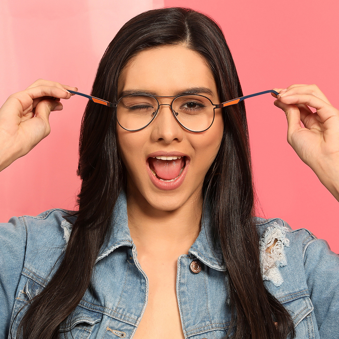 Lenskart Air Online Mid Gunmetal Full Rim Aviator left side