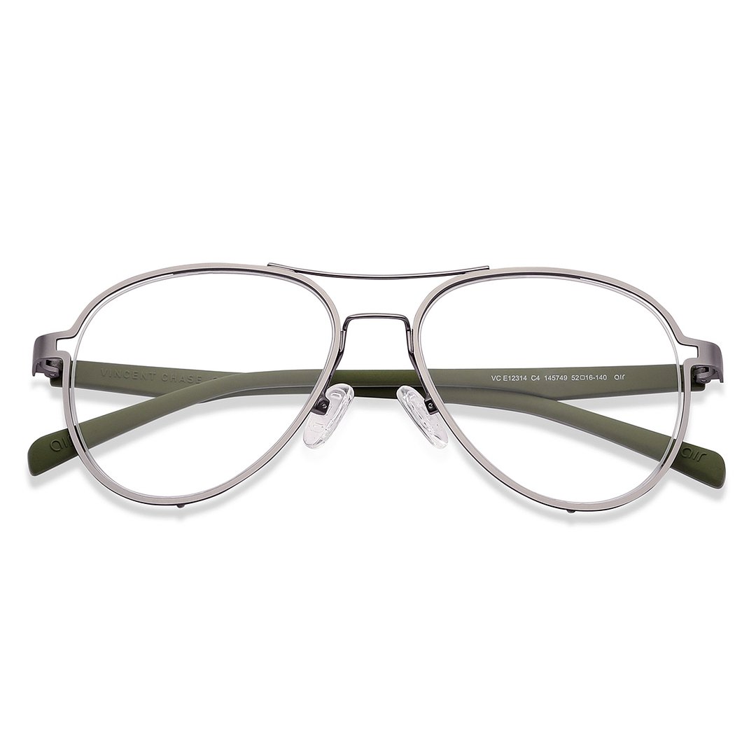 Lenskart Air Online Silver Full Rim Aviator left side