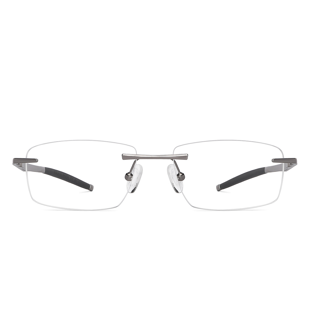 Lenskart Air Online Mid Gunmetal Rimless Rectangle left side