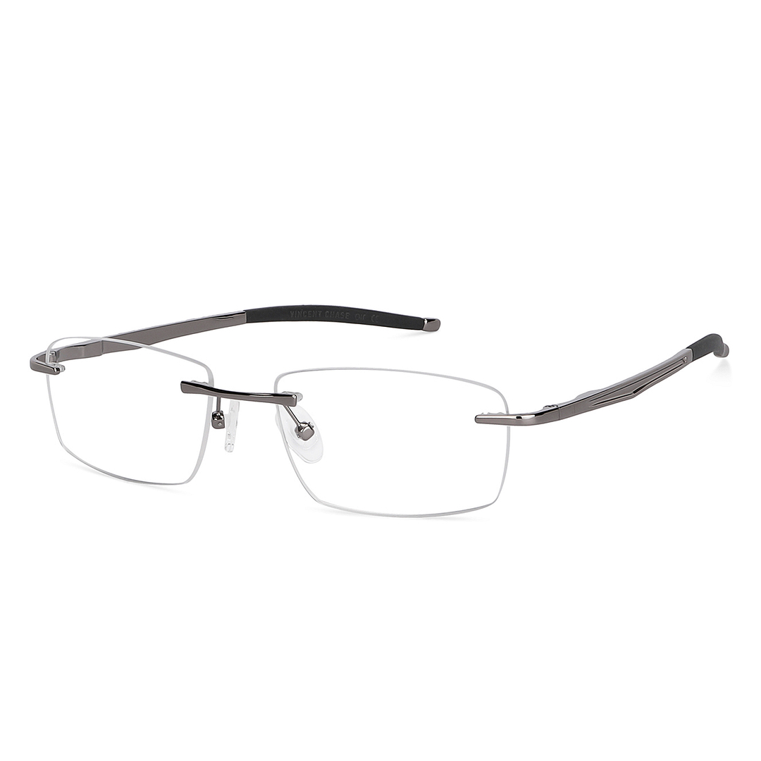 Lenskart Air Online Mid Gunmetal Rimless Rectangle right side