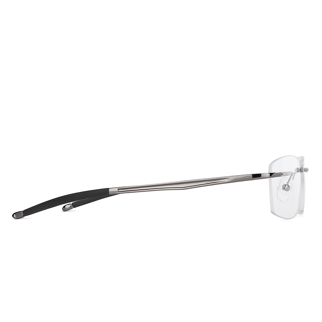 Lenskart Air Online Mid Gunmetal Rimless Rectangle left side