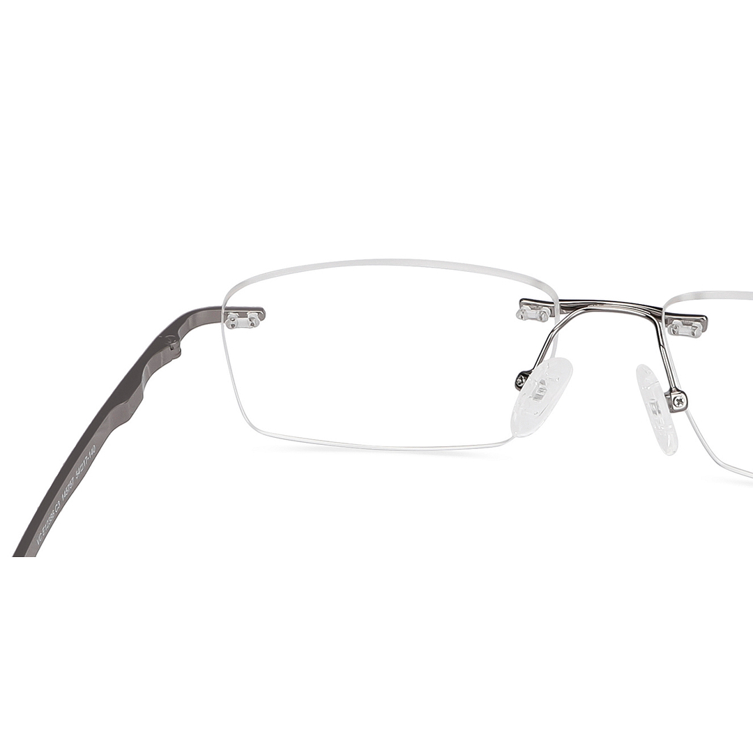 Lenskart Air Online Mid Gunmetal Rimless Rectangle right side