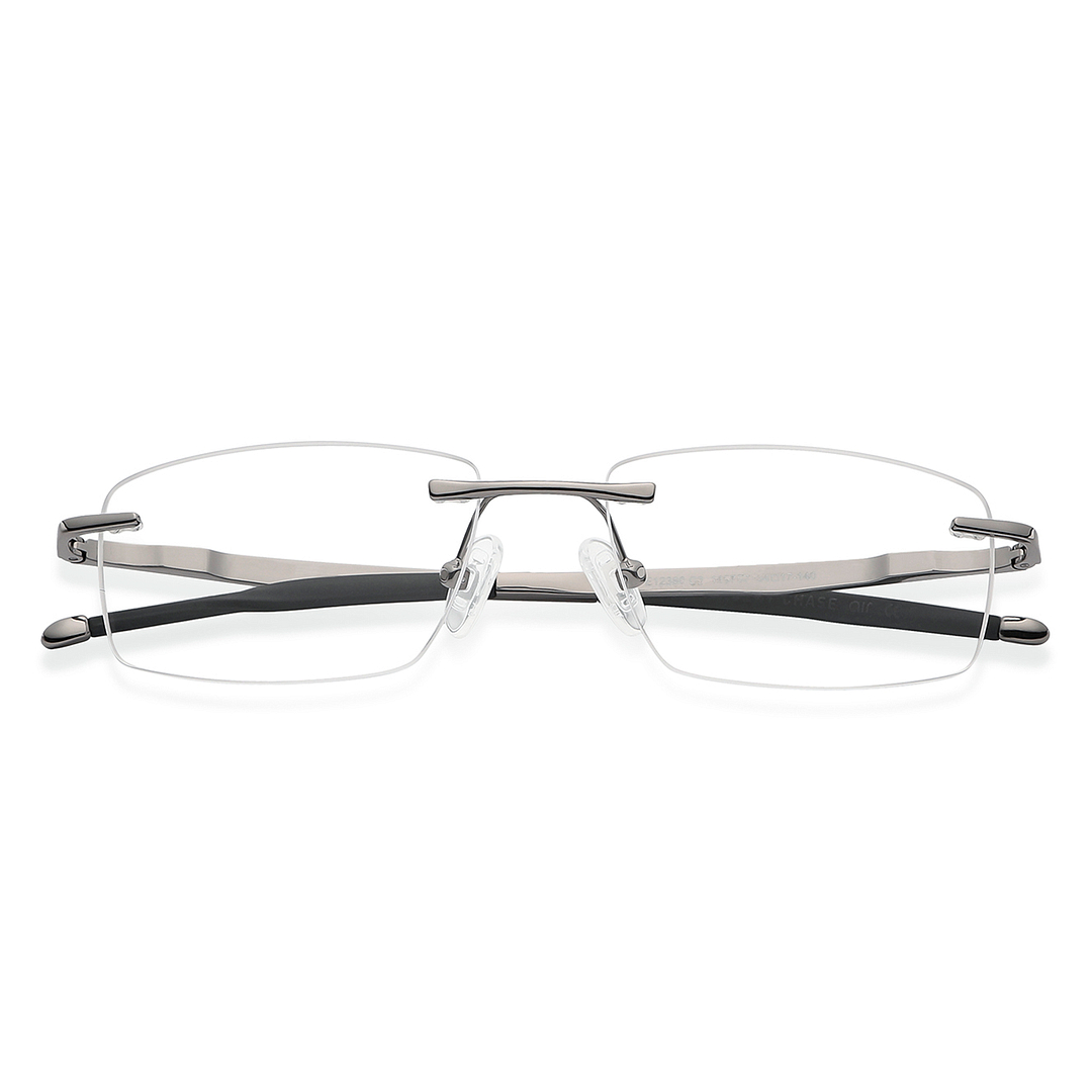Lenskart Air Online Mid Gunmetal Rimless Rectangle left side