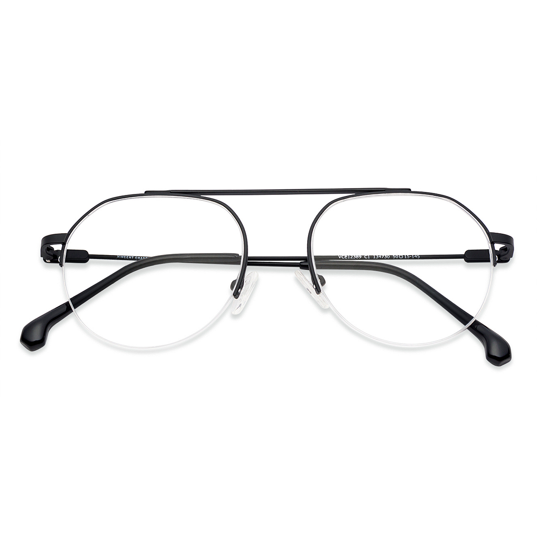 Vincent Chase Online Black Half Rim Geometric left side