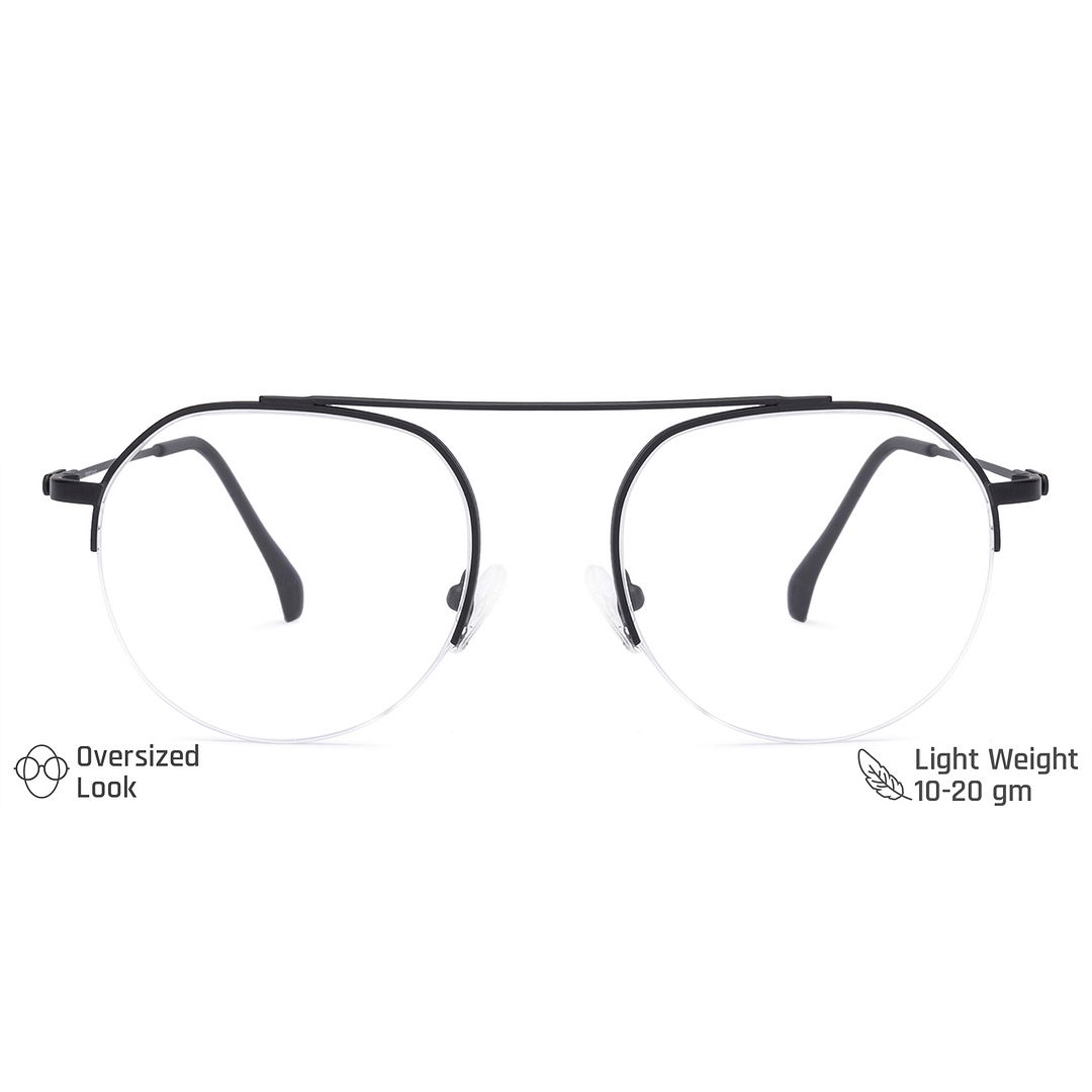 Vincent Chase Online Black Half Rim Geometric left side
